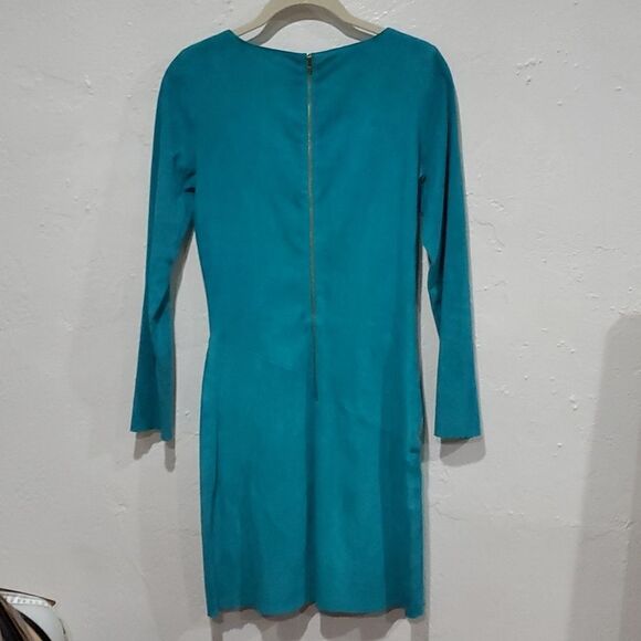 Jean Claude Jitrois Genuine Suede Dress in Teal Size XS - Picture 6 of 17